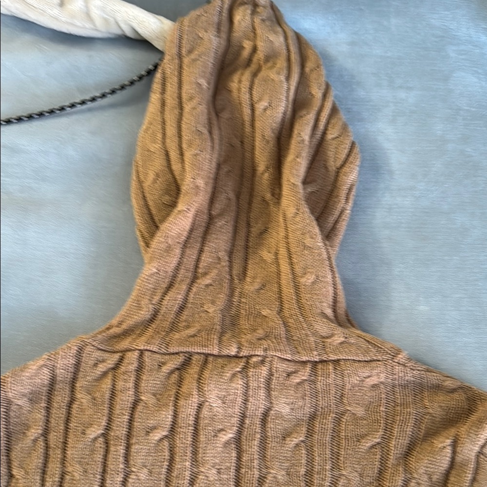 Trendy Threads Brown Cable Knit Hoodie - Picture 6 of 6
